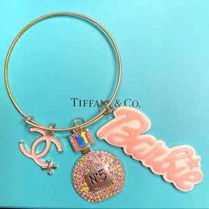 Pink Fashion Bangle Charm Bracelet
